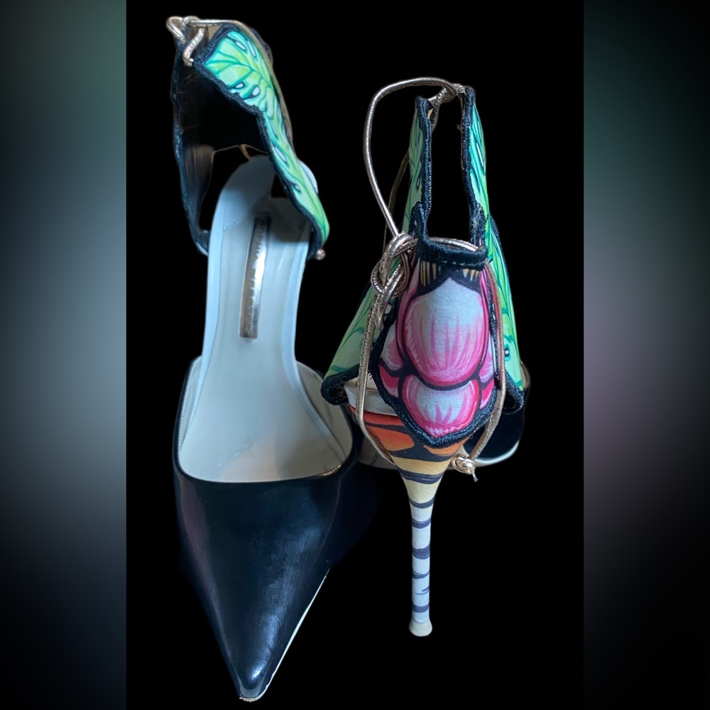 Sophia Webster Jungle Leaf and Flower Ankle Tie Heels - Picture 4 of 11